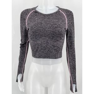 Victoria Secret  PINK Seamless Thumbhole Crop Athletic Wear Top M